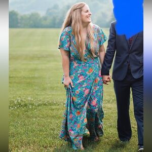 Floral maxi dress XL